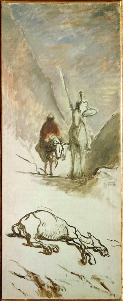 Don Quijote og det døde muldyr af Honore Daumier