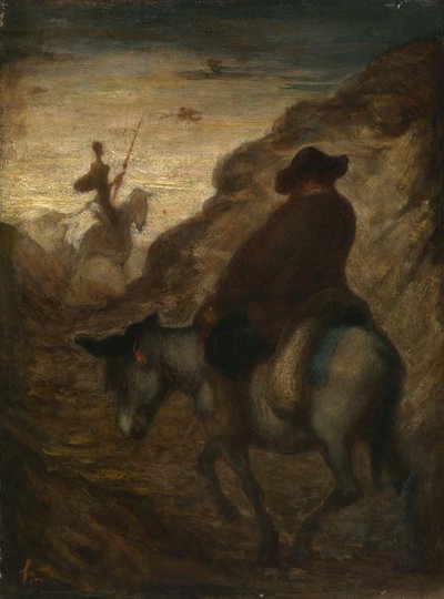 Don Quixote og Sancho Panza, ca. 1864-65 (olie på lærred) af Honoré Daumier