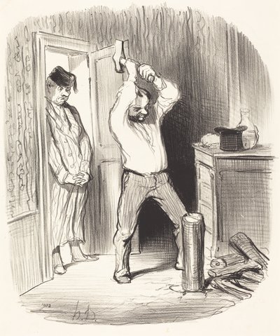 Er det Gud tilladt... at kløve brænde... af Honoré Daumier
