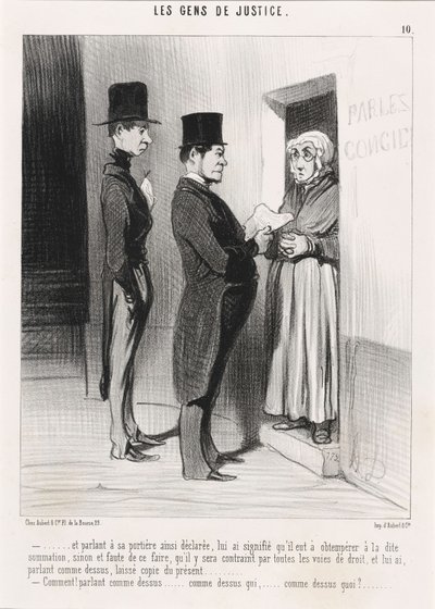 Og idet han talte til sin således erklærede portnerske... af Honoré Daumier
