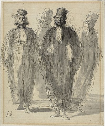 Fire advokater af Honoré Daumier