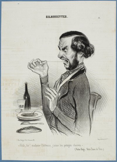 Vent! Servitrice, jeg foretrækker grøntsagerne glatbarberede. af Honoré Daumier