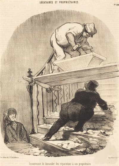 Ulempen ved at anmode om reparationer... af Honoré Daumier
