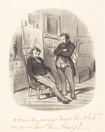 Ulempen ved at sende et dårligt maleri... af Honoré Daumier