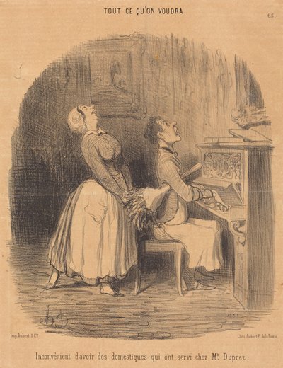 Ulempe... for tjenestefolk, der har tjent hos hr. Duprez af Honoré Daumier