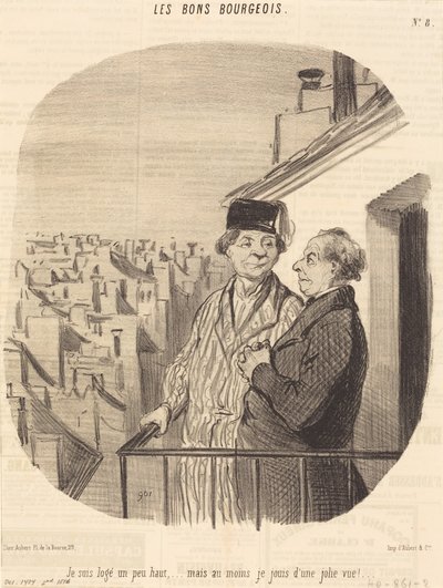 Jeg bor lidt højt oppe... men... jeg nyder en smuk udsigt! af Honoré Daumier