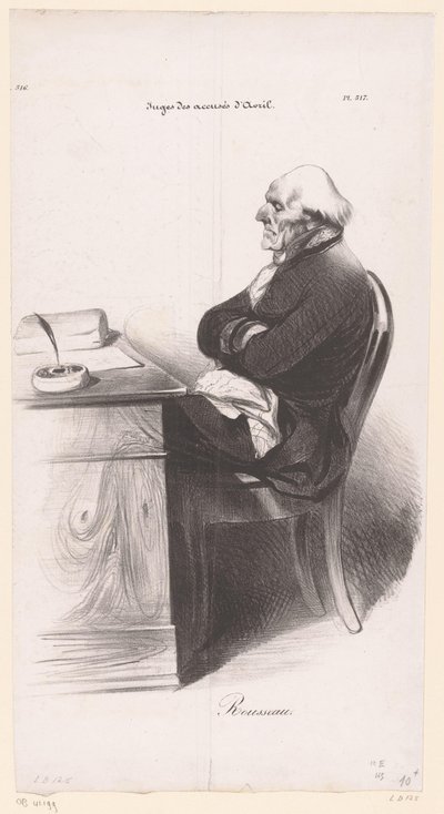 Karikatur af Jean-Joseph Rousseau af Honoré Daumier