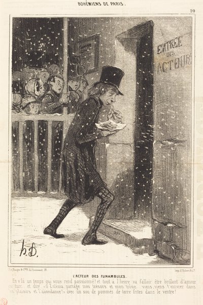 Skuespilleren fra Funambules af Honoré Daumier