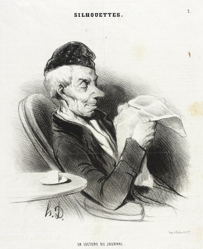 Læsning af avisen af Honoré Daumier