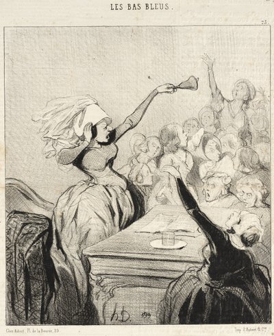 Præsidenten råber af fuld hals: «Mine damer!...» af Honoré Daumier