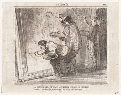Den sidste uge før åbningen af malerisalonen... (Aktualiteter), fra Le Charivari af Honoré Daumier