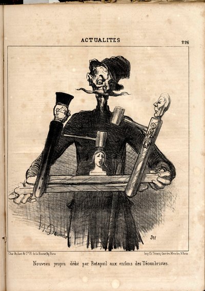 Le Charivari, satirisk i B&W af Honoré Daumier