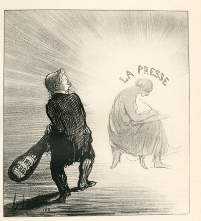 Le Charivari, satirisk i B&W af Honoré Daumier