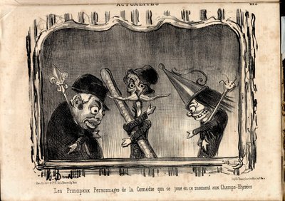 Le Charivari, satirisk i B&W af Honoré Daumier
