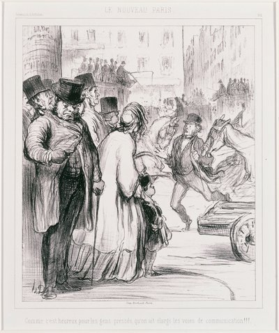 Le Nouveau Paris: Hvor er det heldigt for folk, der har travlt, at vejene er blevet udvidet (The New Paris) af Honoré Daumier