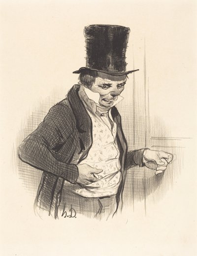 Portneren på besøgsrunder... af Honoré Daumier