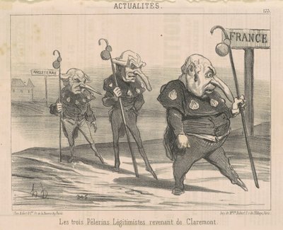 De tre legitimister... vender tilbage fra Claremont af Honoré Daumier