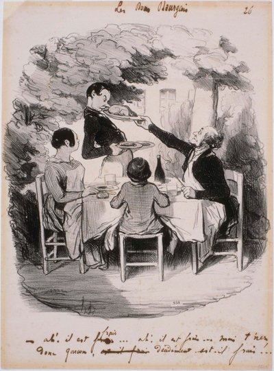 De gode borgere: Ah! Den er frisk... Men hold dog fast, dreng af Honoré Daumier