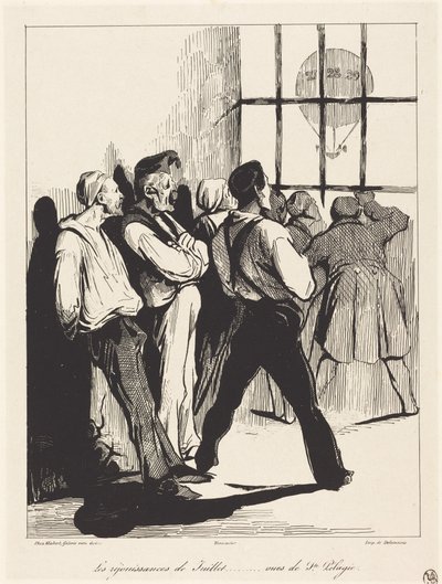 Julifestlighederne... set fra Ste. Pélagie af Honoré Daumier
