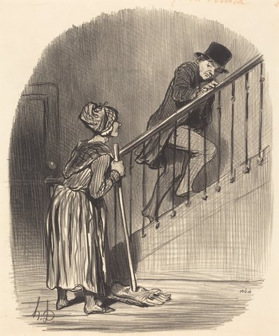 Er min kone hjemme af Honoré Daumier