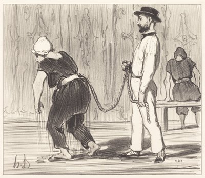 Madame Rabourdeau har sin første lektion af Honoré Daumier
