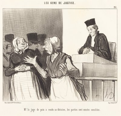 Hr. Fredsdommeren har truffet sin beslutning... af Honoré Daumier