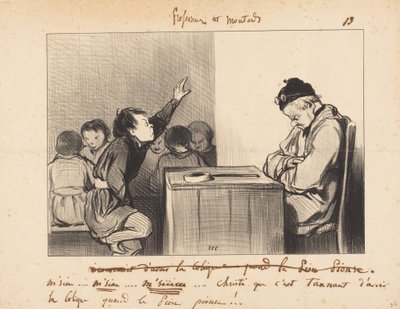 Hr... hvor er det irriterende at have kolik, når... af Honoré Daumier