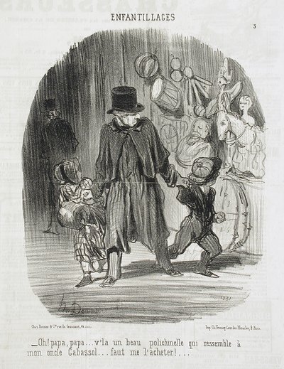 Åh! Far, far... der er en smuk Polichinelle... af Honoré Daumier