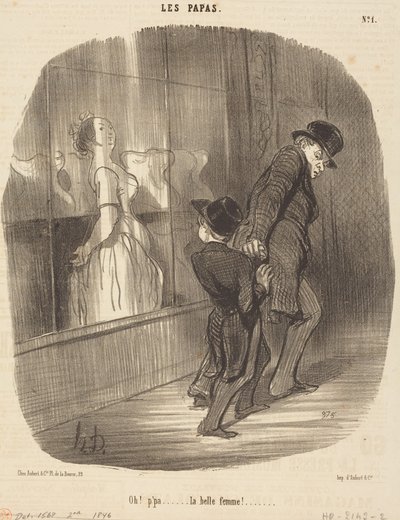 Åh! Far... sikke en smuk kvinde! af Honoré Daumier