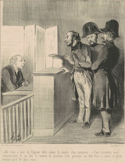 Du blev taget på fersk gerning... af Honoré Daumier