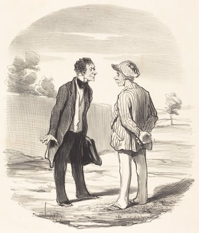 Ja, Monsieur Gimblet, orden vil ikke blive... genoprettet... af Honoré Daumier