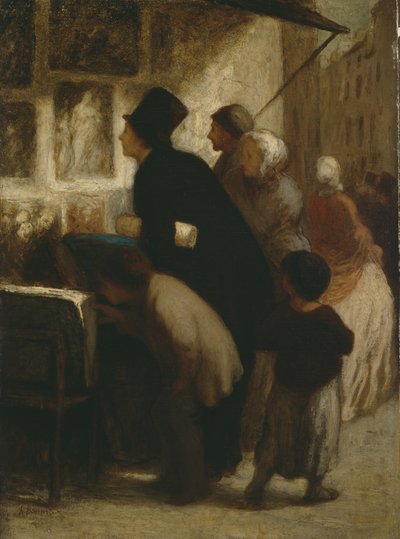 Outside the Print? Seller "s Shop, c.1860-1863dani af Honoré Daumier