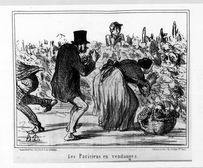 Parisiske skitser: Parisere i høst - af Daumier, i "" Charivari"" fra 02/10/1857 af Honoré Daumier