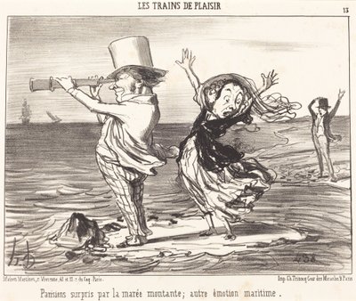 Parisere overrasket af tidevandet... af Honoré Daumier