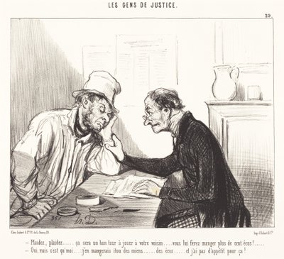 Bed... det vil være et godt trick at spille... af Honoré Daumier