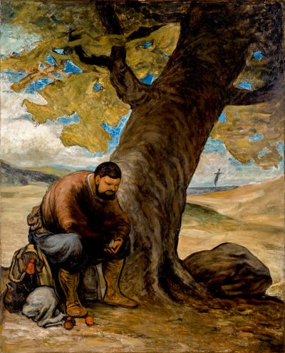 Sancho Pansa, der hviler sig under et træ af Honoré Daumier