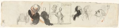 Skitser af forskellige figurer (verso) af Honoré Daumier
