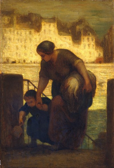 The Laundress, ca. 1863 (olie på træ) af Honoré Daumier