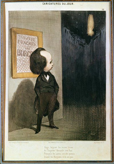 Victor Hugos Burgraves fiasko (1802 - 1885), i 1843. Tegneserie af Honoré Daumier (1808 - 1879). Paris, Victor Hugo-museet. af Honoré Daumier