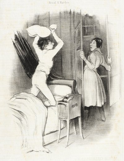 Théâtre du Vaudeville - Efter midnat af Honoré Daumier