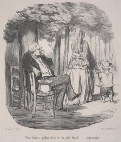 Denne kvinde har noget, jeg kan lide. . . I hendes generelle udseende! af Honoré Daumier
