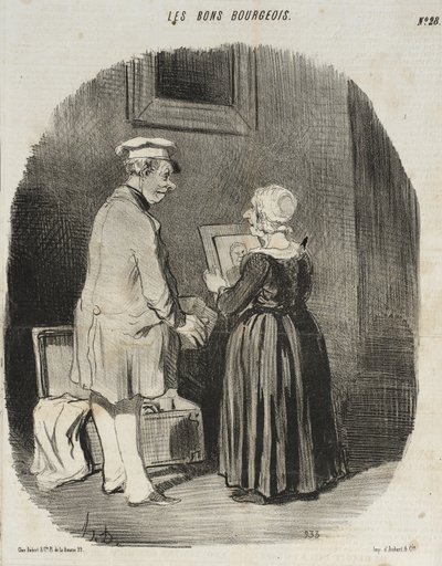 Se, min kone, der er mit portræt hos daguerreotypisten... af Honoré Daumier