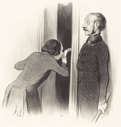 En meget glad elsker af Honoré Daumier