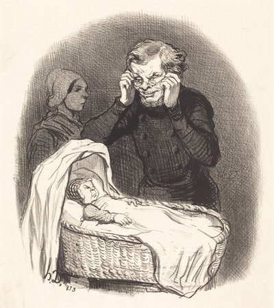 En glad far af Honoré Daumier