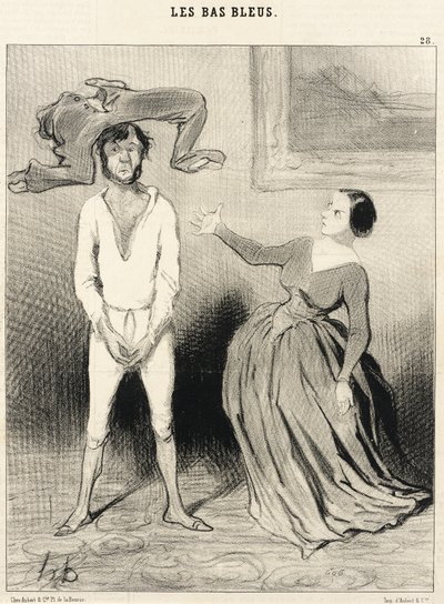 En kvinde som jeg... sy en knap på?... af Honoré Daumier