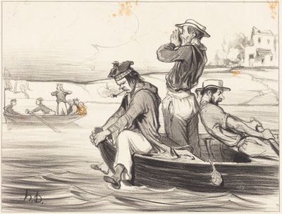 Et møde på åbent vand af Honoré Daumier