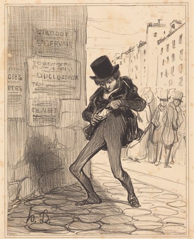 Stjålet!... Lommetyveri... af Honoré Daumier