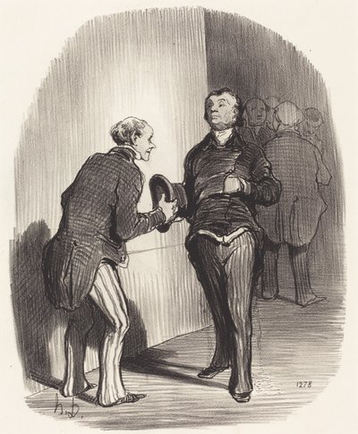 Udsigt over et ministerielt forværelse... af Honoré Daumier