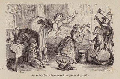 Illustration til Un Bon Petit Diable (kobberstik) af Horace (after) Castelli