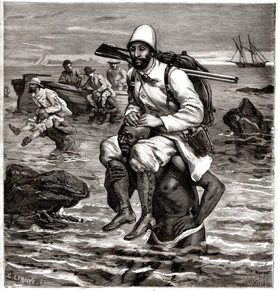 Louis Boussenard lander i Tanger på ryggen af en fragtmand af Horace Castelli